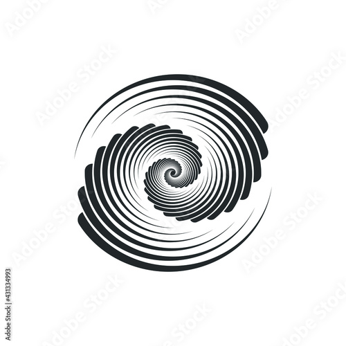 Vortex Circle logo abstract circle shape - spiral motion twirl twist curve rotation spin whirlpool radial warp geometric shape for businesses - spinning circle