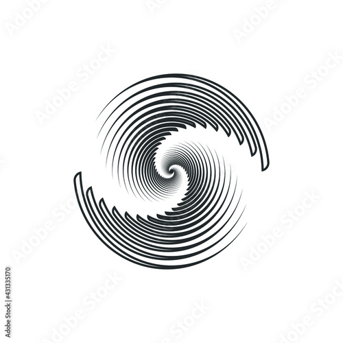 Vortex Circle logo abstract circle shape - spiral motion twirl twist curve rotation spin whirlpool radial warp geometric shape for businesses - spinning circle