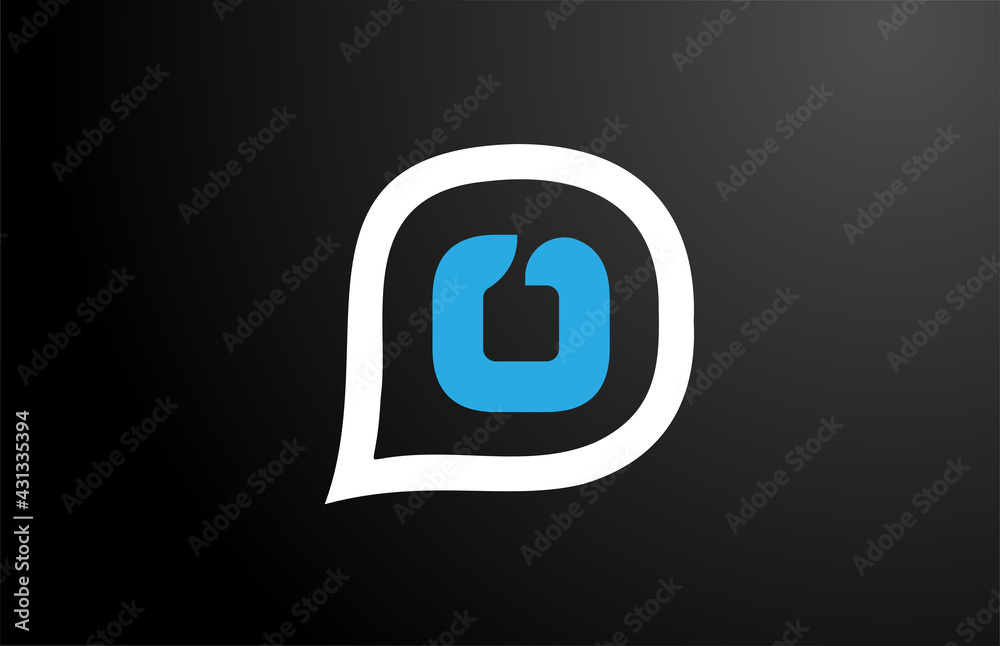 question cloud design of O letter. Alphabet logo icon design. Corporate brading for products and company