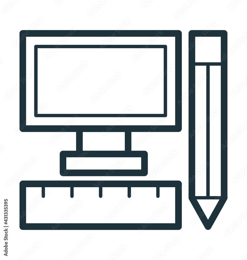 Online Engineering Colored Vector Icon