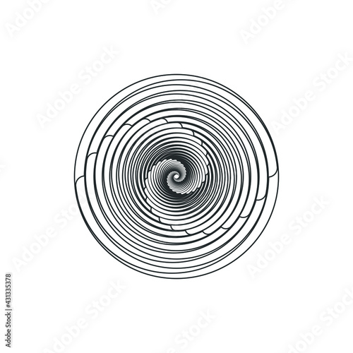 Vortex Circle logo abstract circle shape - spiral motion twirl twist curve rotation spin whirlpool radial warp geometric shape for businesses - spinning circle