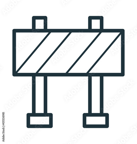 Construction Barrier Colored Vector Illustration