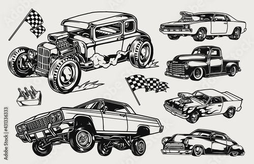 Custom cars vintage concept