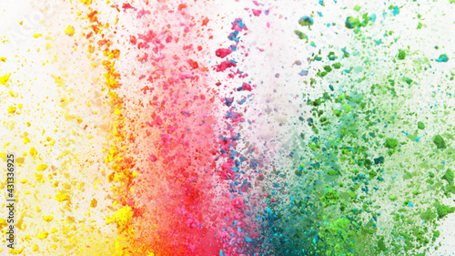 Colored powder explosion, isolated on white background © Jag_cz