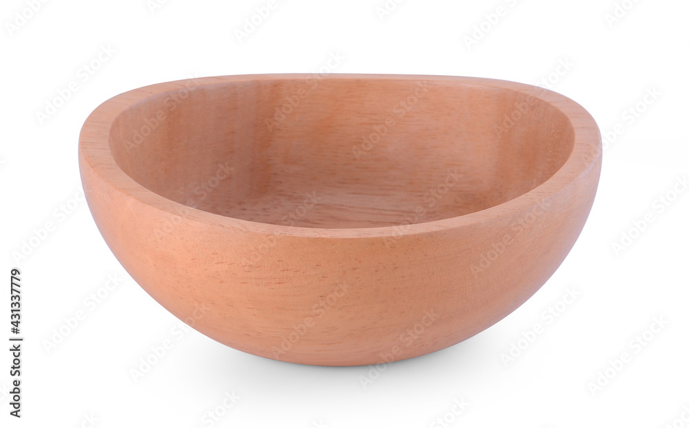 empty wood bowl on white background. empty wood bowl on white background.