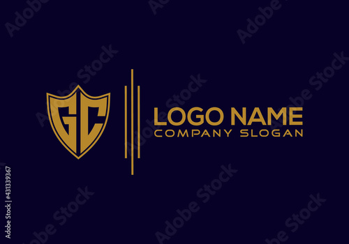 Letter monogram with shield shape design logo. Letter Logo Business Template Vector icon. Initial letters shield shape logo. It will be suitable for which company or brand name start those initial.