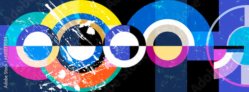 abstract background pattern, with circle, semicircles, paint strokes and splashes