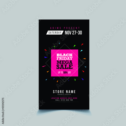 Black Friday Big Sale Social Media Banner Template Design (ID: 431342575)
