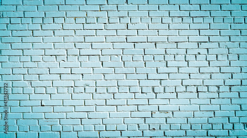 Brick blue wall background
