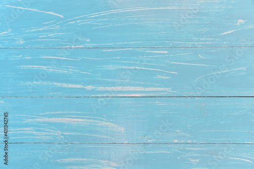 Painted blue colored wood background, Pastel wood background for design.