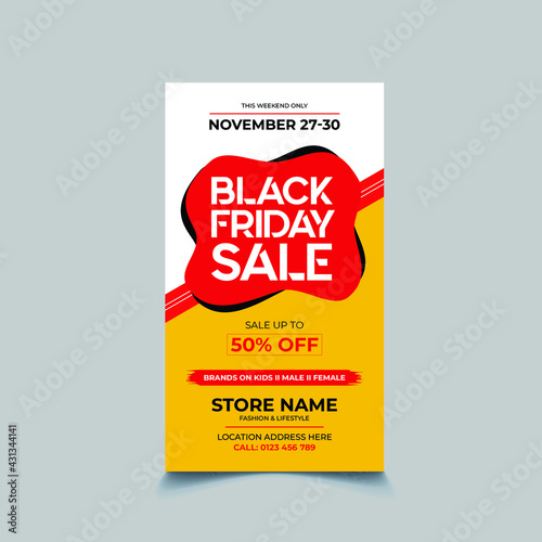 Black Friday Big Sale Social Media Banner Template Design (ID: 431344141)