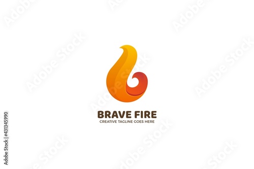 Fototapeta Naklejka Na Ścianę i Meble -  Abstract Letter B Fire Logo Template