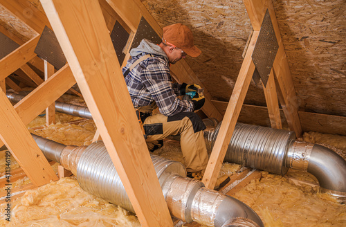 Heating and Cooling Technician Installing System Elements