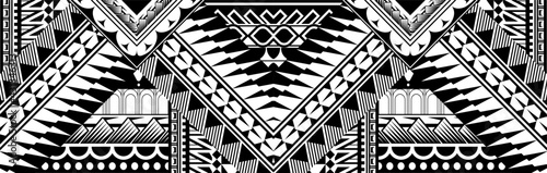 Abstract Polynesian art tattoo border