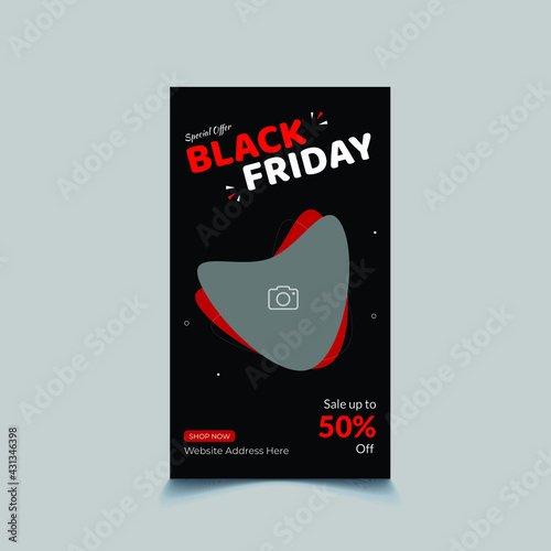 Black Friday Big Sale Social Media Banner Template Design (ID: 431346398)