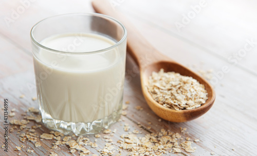 Vegan oat milk, non dairy alternative milk © Olena Rudo