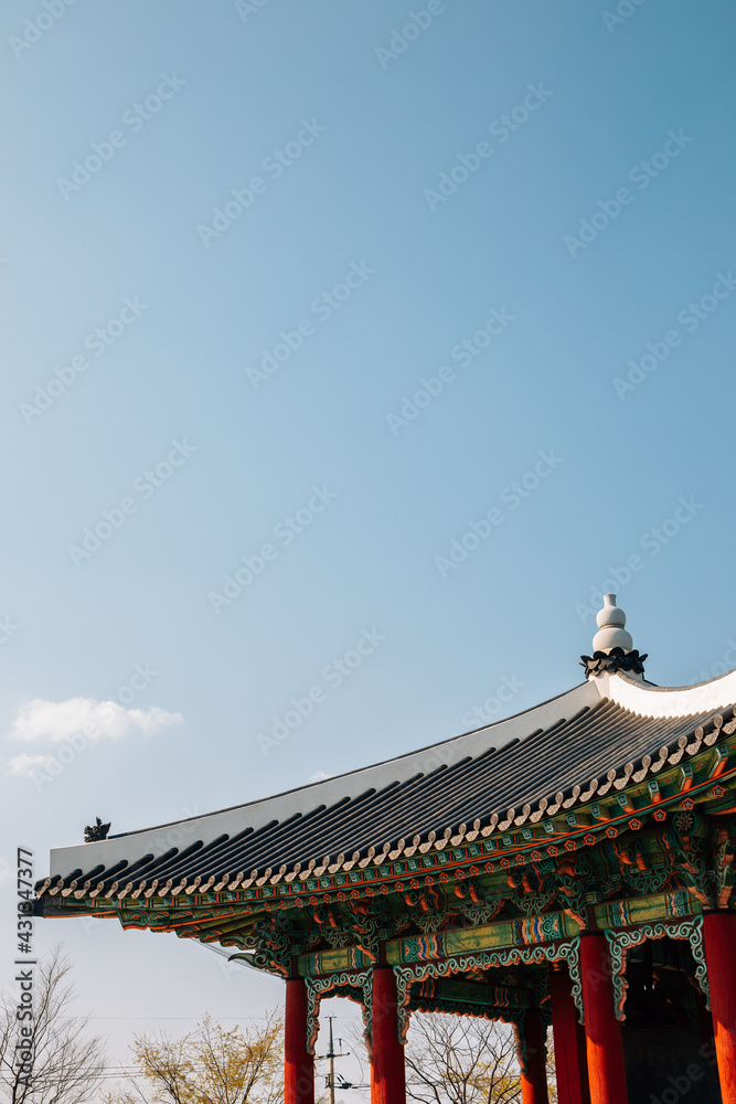 Korean traditional roof at Imjingak Pyeonghoa-Nuri park in Paju, Korea Korean traditional roof at Imjingak Pyeonghoa-Nuri park in Paju, Korea