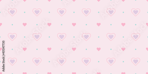 Cute hearts seamless pattern vector background