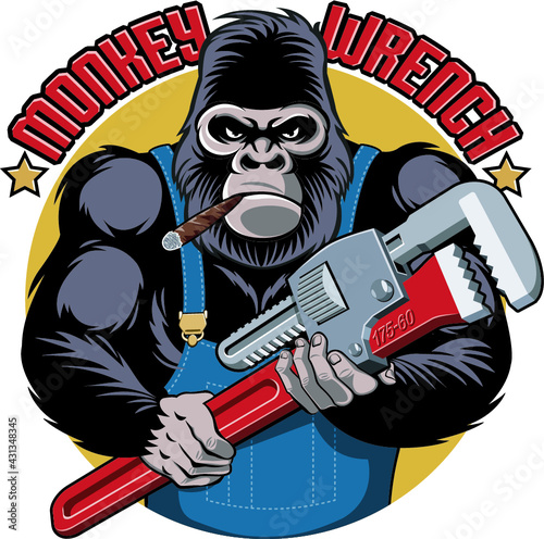 monkey with wrench