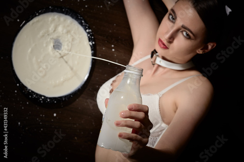 woman with milk photo