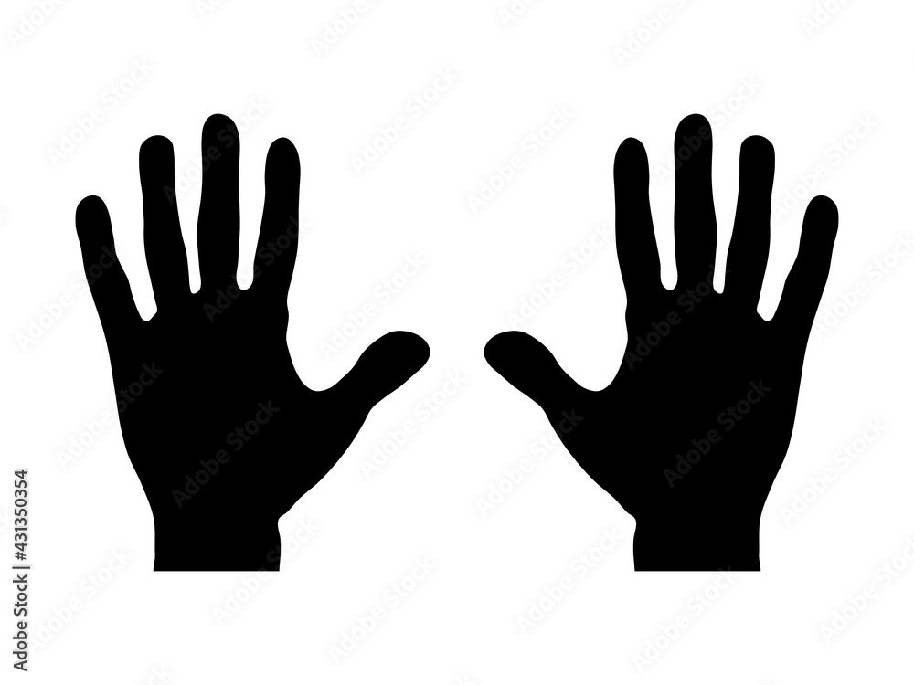 Realistic Hand with Wrist Silhouette Icons. Vector Image. Realistic Hand with Wrist Silhouette Icons. Vector Image.