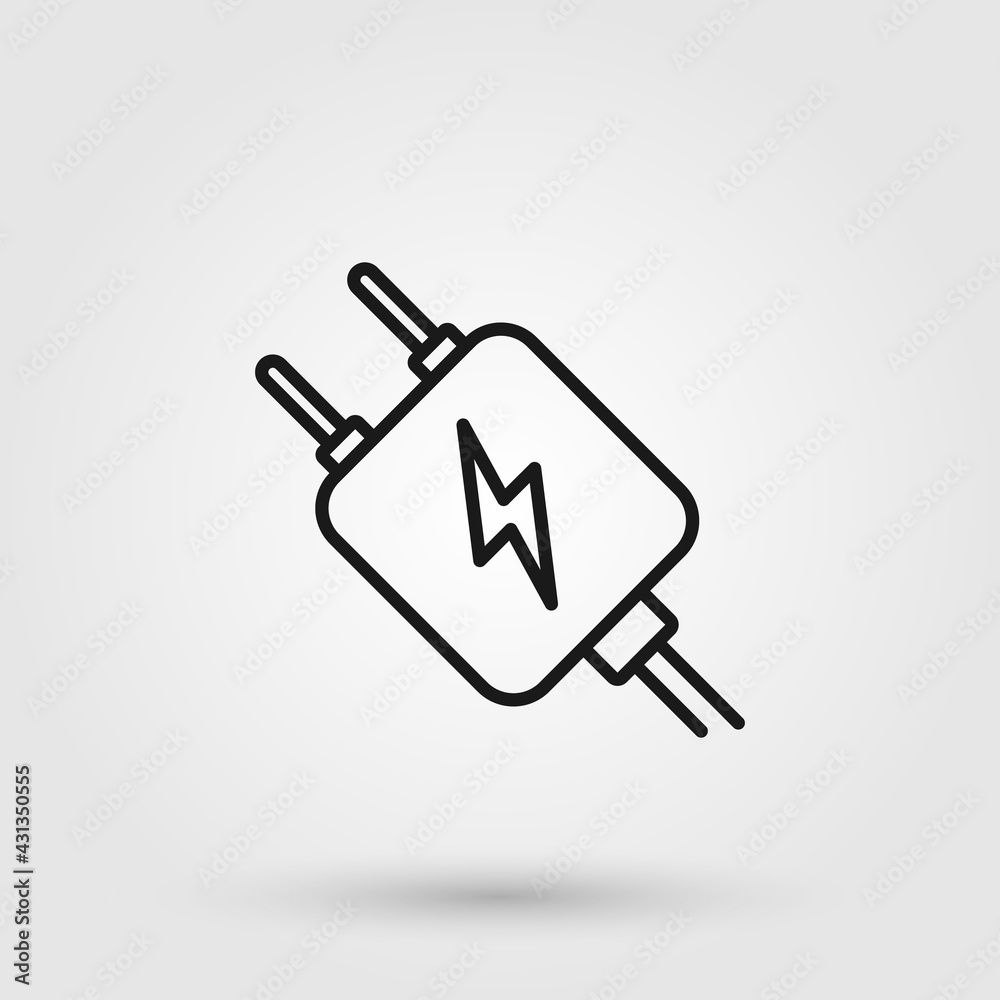 Obraz premium Adapter icon. Computer or mobile device charger. Plug symbol.