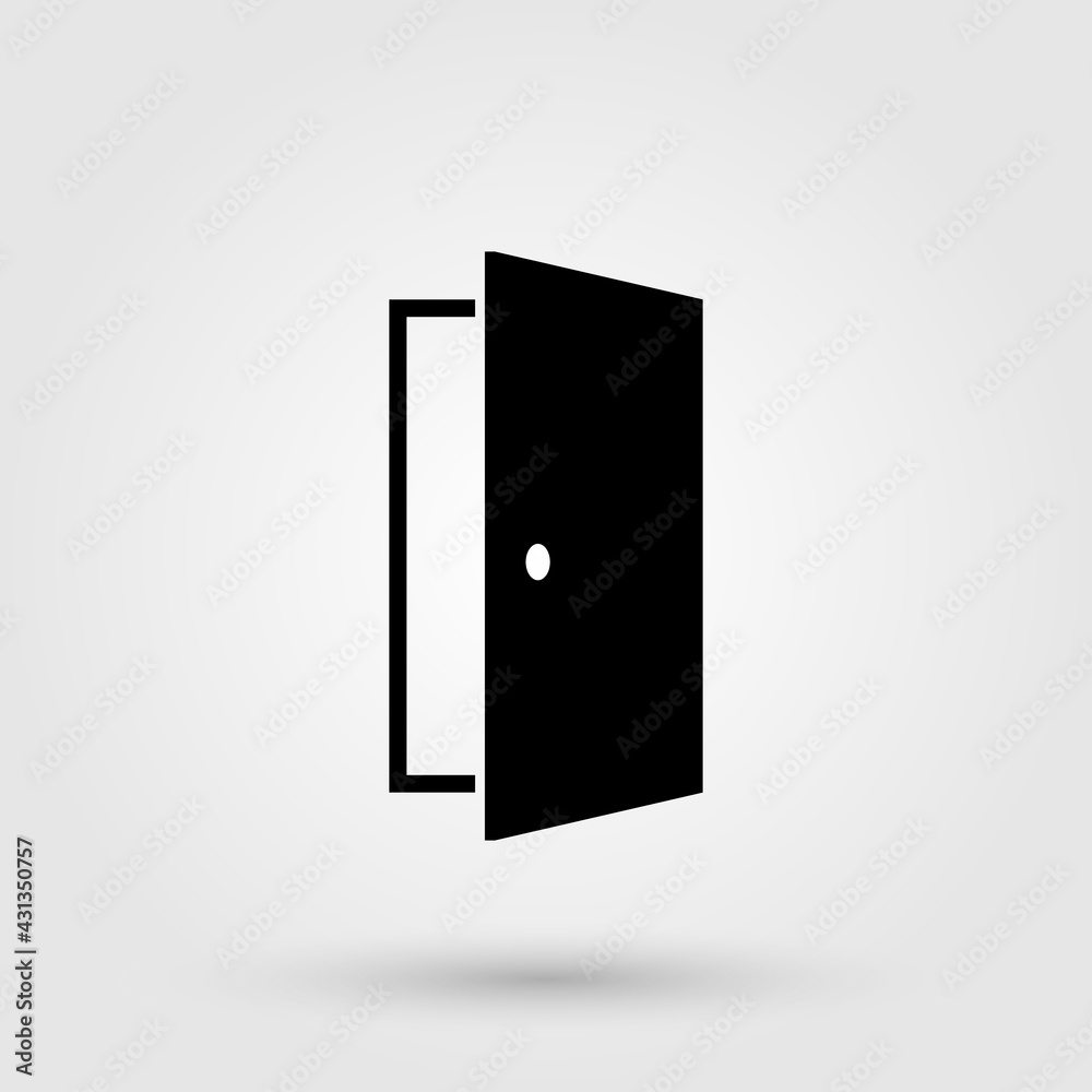 Open door icon. House or office door symbol. Open door icon. House or office door symbol.