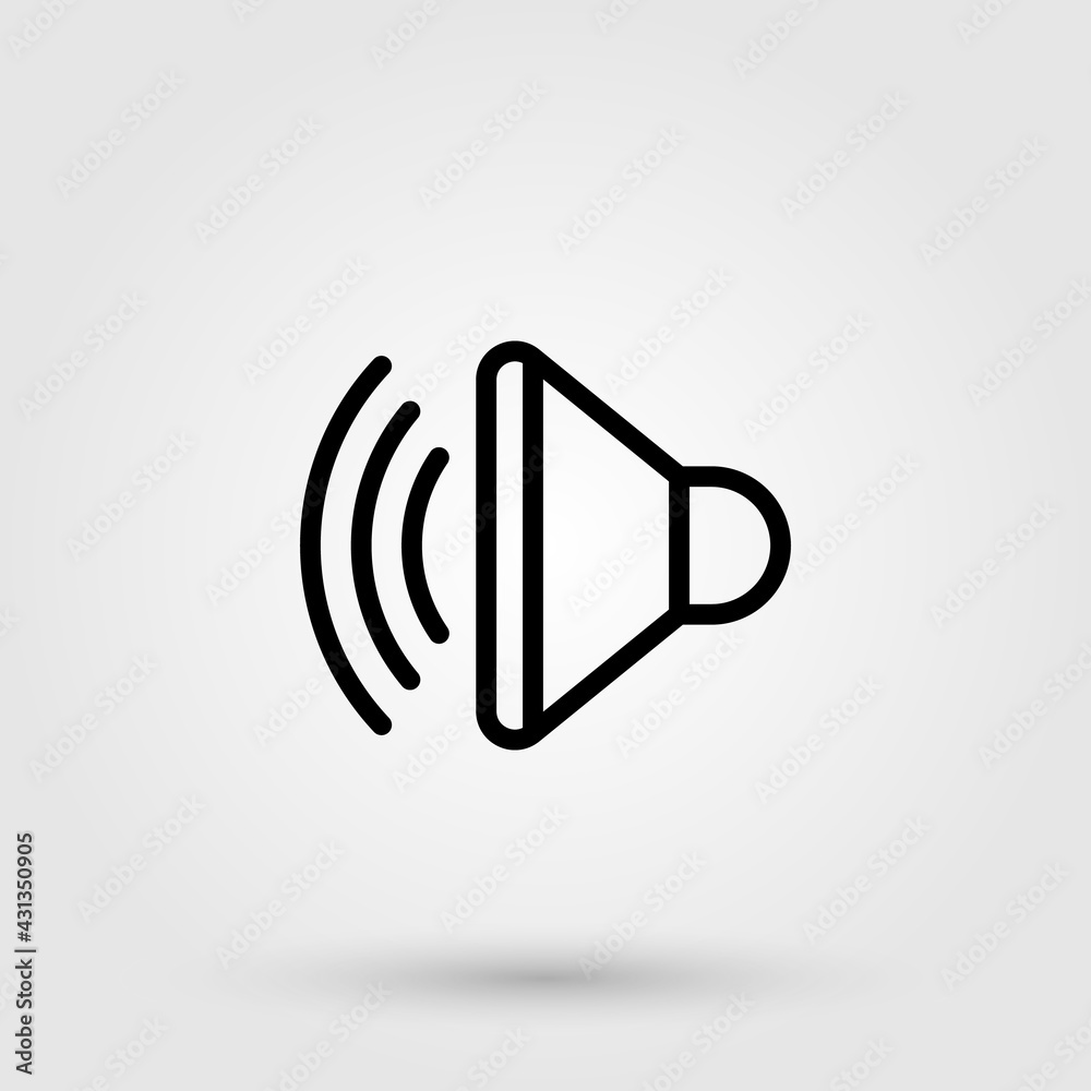 Audio speaker volume or music speaker volume icon for apps and websites, UI design. Audio speaker volume or music speaker volume icon for apps and websites, UI design.