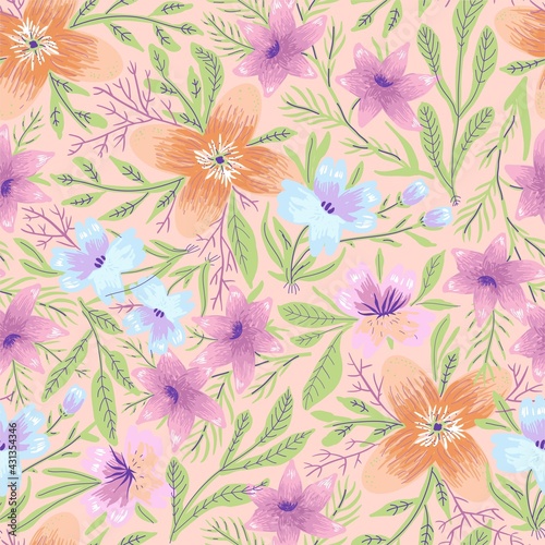 abstract colorful flowers design pattern artwork