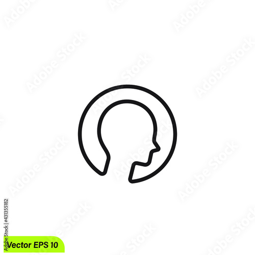 head icon psychology symbol logo template