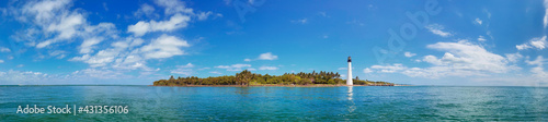 Panorama Key Biscayne Lighthouse from the sea