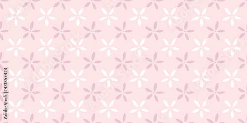 Pastel pink flowers seamless repeat pattern vector background