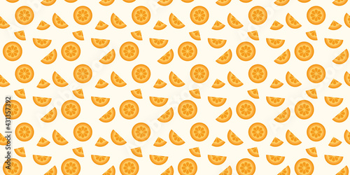 Orange fruit seamless repeat pattern vector background