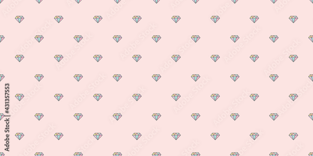 Colorful diamonds seamless repeat pattern vector background