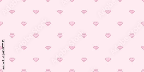 Cute pink diamonds seamless repeat pattern vector background