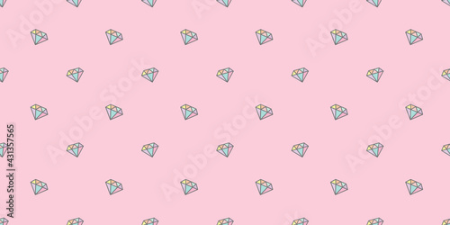 Colorful diamonds seamless repeat pattern vector background