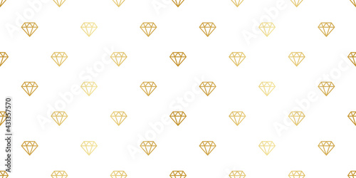 Gold diamonds seamless repeat pattern vector background