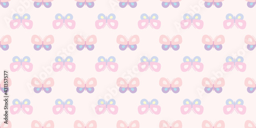 Cute cartoon butterflies seamless repeat pattern vector background