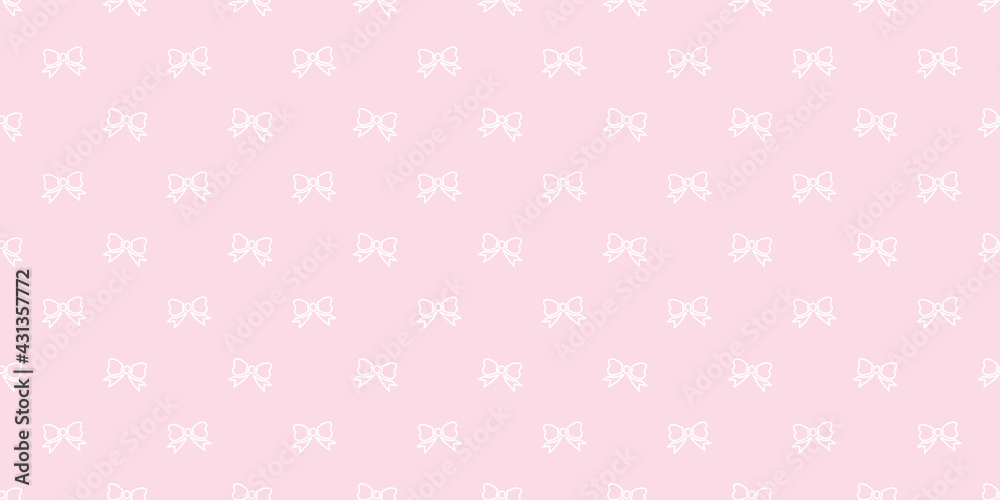 Cute bow seamless repeat pattern vector background