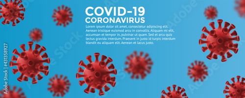 Coronavirus disease COVID-19 infection medical with typography. New official name for Coronavirus disease pandemic risk background vector illustration.