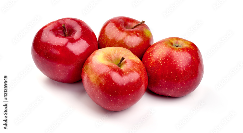 Shiny Red ripe apples, isolated on white background. High resolution image Shiny Red ripe apples, isolated on white background. High resolution image