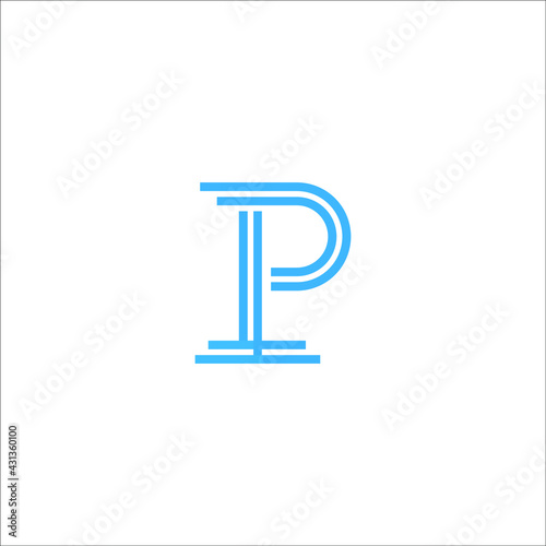 letter P pillar logo design vector