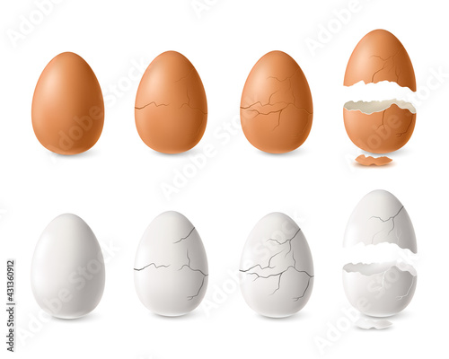 White And Brown Egg Set