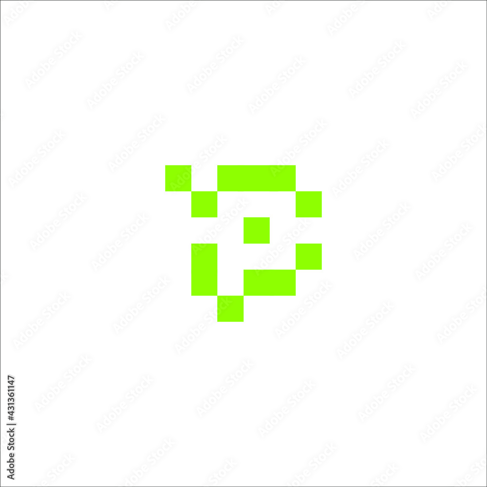 letter P pixel logo design vector letter P pixel logo design vector