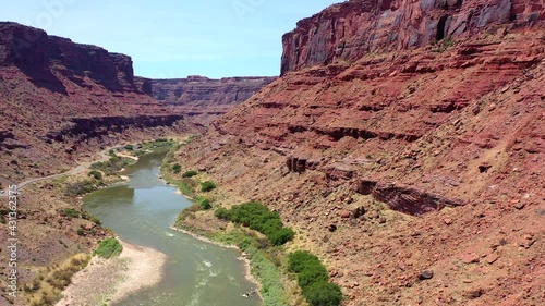 Aerial view over the Colorado River in Utah