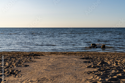 Fototapeta Naklejka Na Ścianę i Meble -  The beach and the Baltic Sea coast in Zierow, Mecklenburg-Western Pomerania, Germany