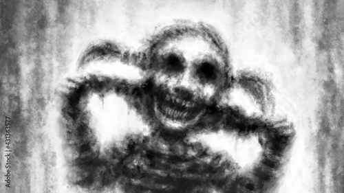 Фотография Scary demon girl laughs