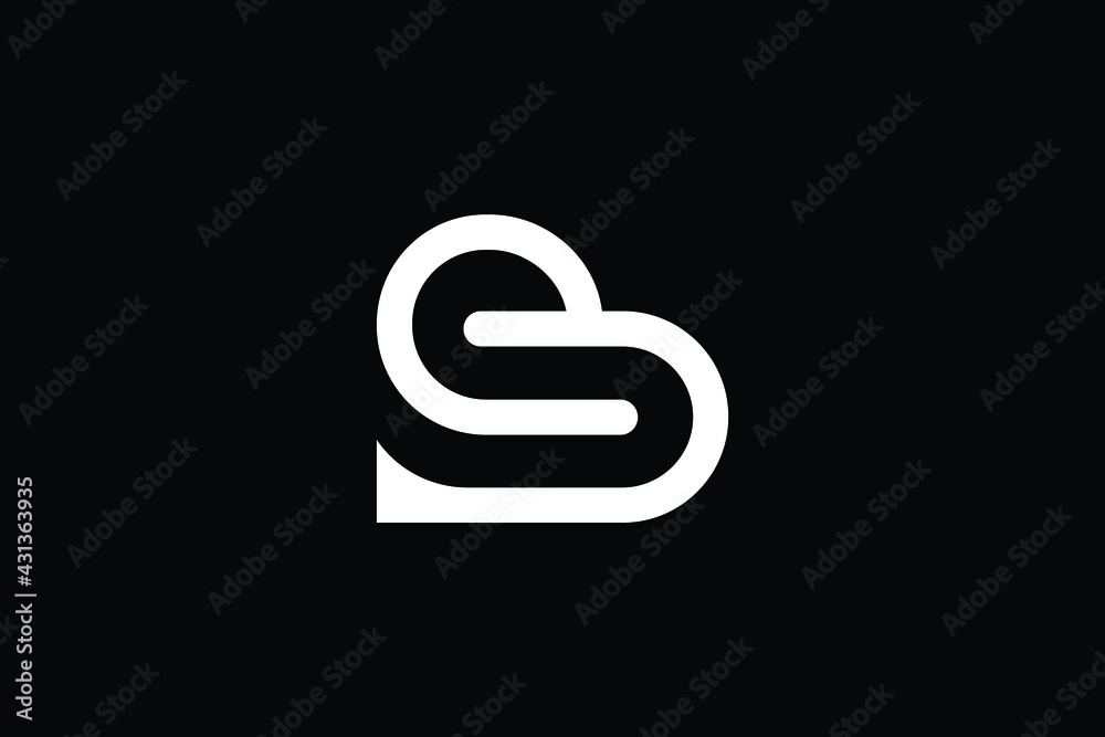 Fototapeta premium SB logo letter design on luxury background. BS logo monogram initials letter concept. SB icon logo design. BS elegant and Professional letter icon design on black background. B S SB BS