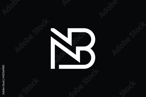 BN logo letter design on luxury background. NB logo monogram initials letter concept. BN icon logo design. NB elegant and Professional letter icon design on black background. N B BN NB