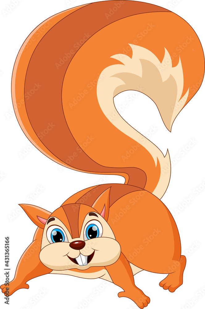 Fototapeta premium cartoon squirrel posing